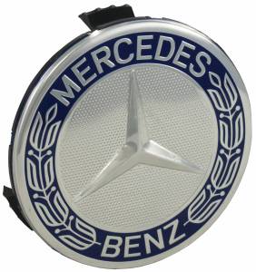 GENUINE MERCEDES - Mercedes® Wheel Center Cap Silver With Blue Logo 1986-2018