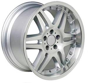 Performance Products® - Mercedes®  18 x 9.5 Monoblock Split Spoke Replica Wheel, Silver With Machined Face, 1992-2005