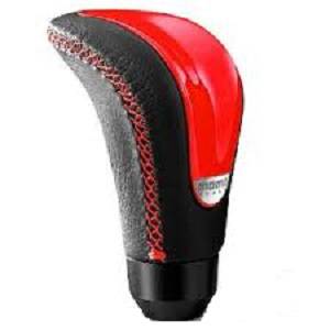 Performance Products® - Mercedes® MOMO® COMBAT EVO Shift Knob, Black Leather With Red Colored Insert, Matching Stitch MOMO® Italy Emblem