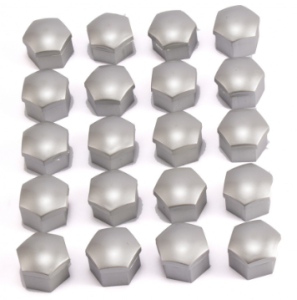 Performance Products® - Mercedes® Lug Bolt Covers, Silver, 17mm, 1973-2018