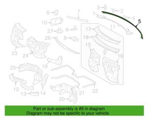 Mercedes® Cowl Grille Seal, 2006-2011