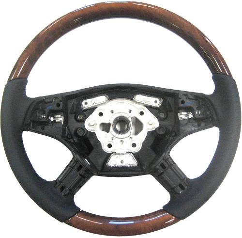 Performance Products® - Mercedes® Steering Wheel, Classic Style, Leather, Birdseye Maple & Black Leather, 2006-2008 (164)