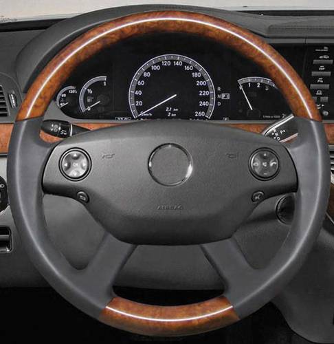 Performance Products® - Mercedes® Steering Wheel, Sports Style, Gloss Burlwood & Black Leather, AMG Tiptronic, 2007-2009 (221)