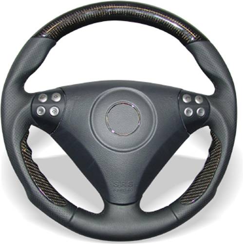 Performance Products® - Mercedes® Steering Wheel, Sports Style, Black Carbon Fiber& Black Leather, Tiptronic, 2005-2007