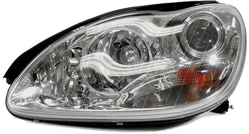 HELLA - Mercedes® Headlight Assembly, Halogen, Left, 2000-2002 (220)