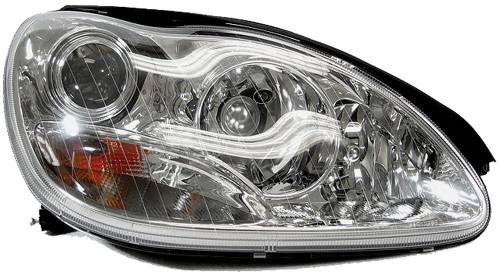 HELLA - Mercedes® Headlight Assembly, Clear, Halogen, Right, 2000-2002 (220)