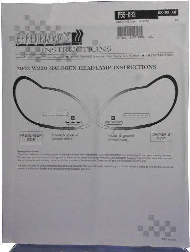 Performance Products® - Mercedes® Halogen Update, 2003+