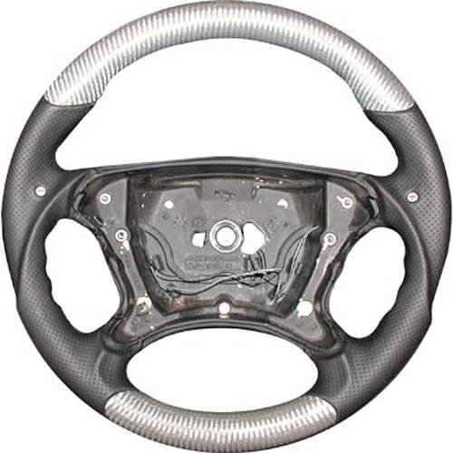 Performance Products® - Mercedes® Steering Wheel, Classic Style, Non-Tiptronic, Black Carbon Fiber & Black Leather, 2003-2008