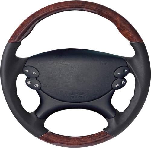 Performance Products® - Mercedes® Steering Wheel, Sports Style, Burlwood & Alpaca Grey Leather, 2003-2008