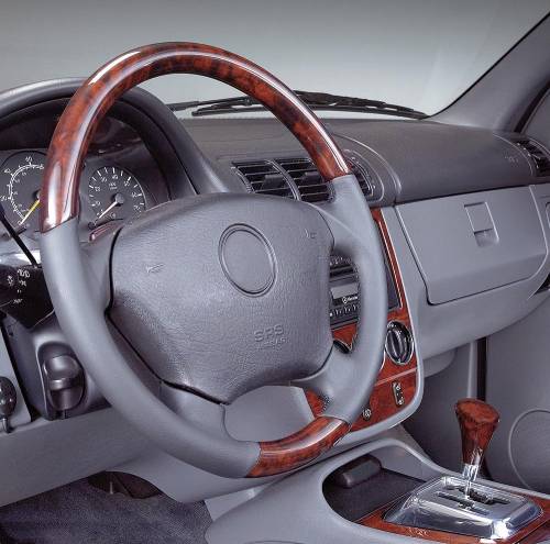 Performance Products® - Mercedes® Steering Wheel, Classic Style, Burlwood & Charcoal Leather