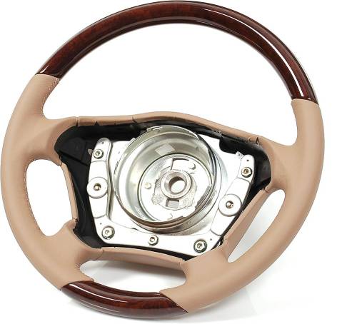 Performance Products® - Mercedes® Steering Wheel, Classic Style, Burlwood & Java Leather