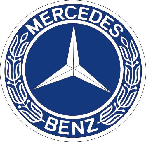 Performance Products® - Mercedes® Decal,Peel & Stick,Wreath,Dark Blue And White Logo,Approximately 4" In Diameter, 1954-2014