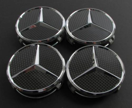 Performance Products® - Mercedes® Center Caps, Black Carbon Fiber Design, 4 Piece