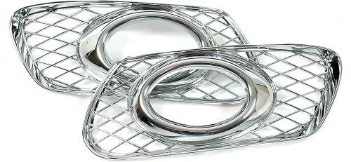 Performance Products® - Mercedes® ML Chrome Oval Fog Light Trim Rings with Mesh Grill, Pair 2006-2011 (164)