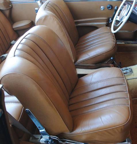 Performance Products® - Mercedes® Front Seat Covers, Without Armrest, Headrest or Rear Panel Skins, Leather, Sedan, 1965-1973 (108)