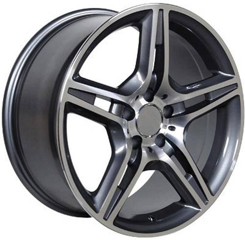 Performance Products® - MERCEDES® REPLICA WHEEL, 18 X 8.5, AMG, GUNMETAL WITH A MACHINED FACE, 2003-2011