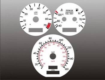 Performance Products® - Mercedes® White Face Gauge Overlay, 1994-1995 (202)