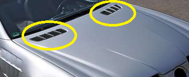 Performance Products® - Mercedes® Hood Ventilation Fins Set, Chrome, 2007-2008 (230)