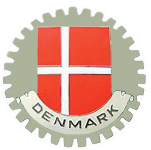 Performance Products® - Mercedes® Grille Badges, Denmark, Chrome-Plated Brass With Baked-On Enamel Colors, 1954-2014