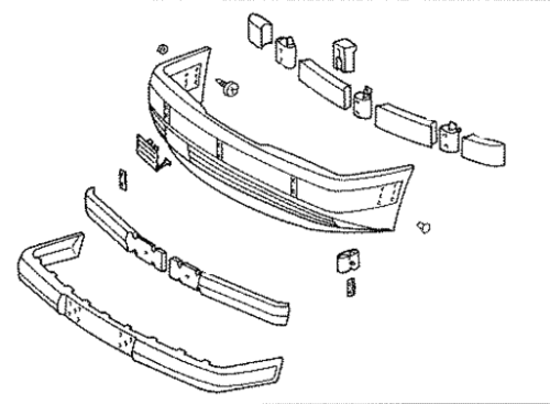 GENUINE MERCEDES - Mercedes® OEM Bumper Assembly, Front, 1986-1989 (124)