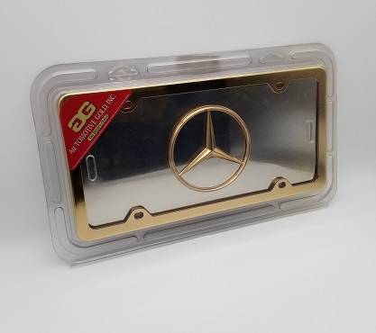 Performance Products® - Mercedes® Logo Plates, A Touch of Class, Large Gold Star on Chrome Plate With Frame (Emblem Set)