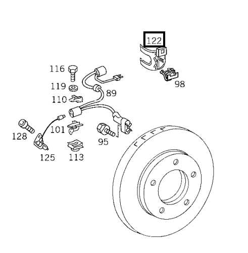 GENUINE MERCEDES - Mercedes® Brake Sensor Bracket, Left, 1990-2002 (129)