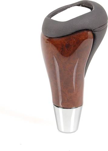 Performance Products® - Mercedes® Shift Knob, Burlwood & Black Leather with Emblem, S Class, 2003-2006 (220)