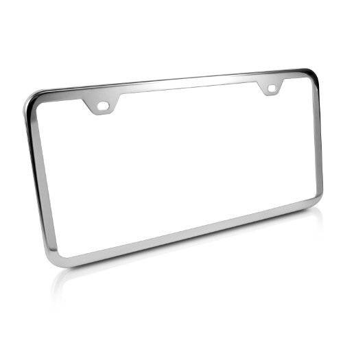 Performance Products® - Stainless Steel Polish Mirror Thin License Plate Frames, 2 Piece, 2 Hole, Includes Hardware