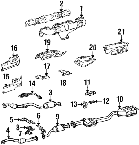 GENUINE MERCEDES - Mercedes® OEM Center And Rear Exhaust Muffler, Replacement, 1993-1999 (140)