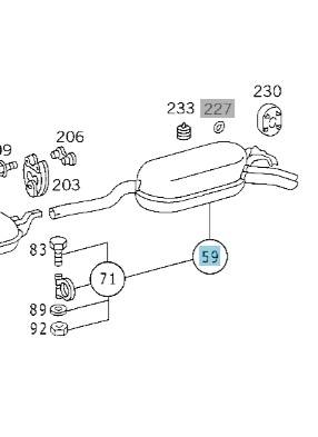 GENUINE MERCEDES - Mercedes® OEM Engine Exhaust Muffler, Rear,1993-1995 (124)