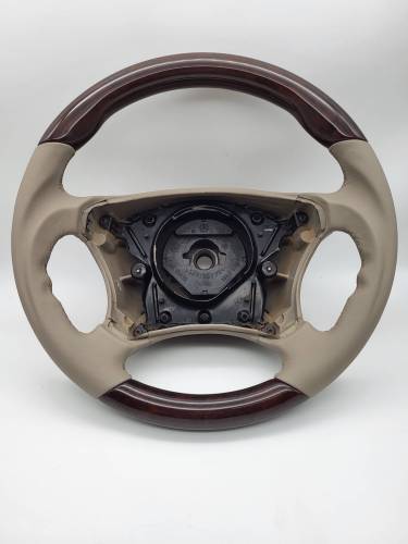 Performance Products® - Mercedes® Steering Wheel, Ergonomic Style, Burlwood & Stone Leather, 2003-2006 (220)