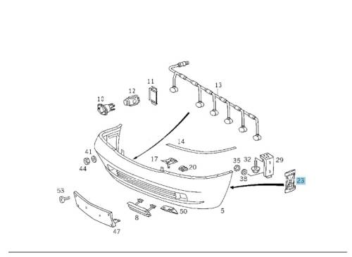 GENUINE MERCEDES - Mercedes® Bumper Guide, Left, 1992-1999 (140)