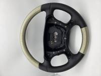 Performance Products® - Mercedes® Steering Wheel, Classic Style, Non-Tiptronic, Silver Carbon Fiber & Black Leather,  2003-2006 (230)