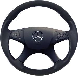 Mercedes® Steering Wheel, Sports Style, All Leather, Alcantara Black, C300, 2008-2010 (204)