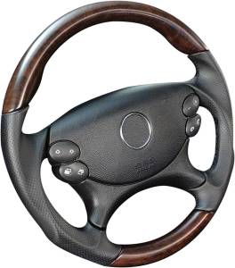 Mercedes® Steering Wheel, Sports Style, Tiptronic, Laurelwood & Black Leather, CLS550, 2007-2008 (219)