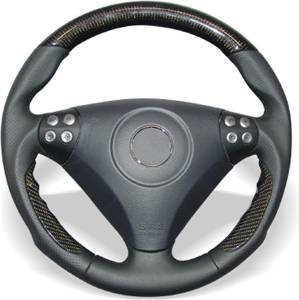 Mercedes® Steering Wheel, Sports Style, Black Carbon Fiber & Black Leather, Tiptronic, 2005-2007 (171)