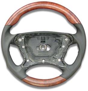 Mercedes® Steering Wheel, Sports Style, Tiptronic, Matt Burlwood & Black Leather, CLS55 AMG, 2006 (219)