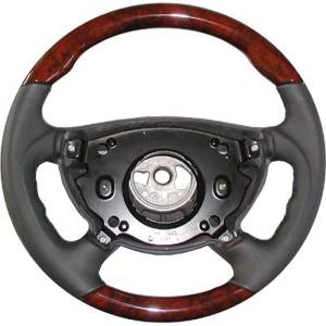 Mercedes® Steering Wheel, Ergonomic Style, Burlwood & Stone Leather, E500/E320, 2003-2006 (211)