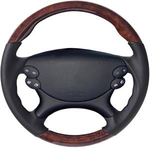 Mercedes® Steering Wheel, Ergonomic Style, Burlwood & Stone Leather, 2003-2008 (209)
