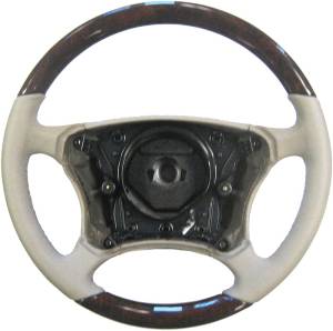 Mercedes® Steering Wheel, Classic Style, Leather, Burlwood & Stone, 2003-2006 (220)