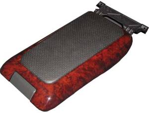 Mercedes® Center Armrest Cover, Burlwood & Blue Leather, 1996-2001 (210)