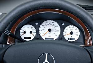 Mercedes® Gauge Face Kit,White, 1998-1999 (163)
