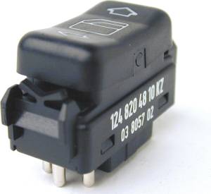 Mercedes® Window Switch, Rear Left Door Panel, 1986-1989 (124)