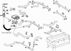 Mercedes® Heater Hose, 280S, 280SE, 300SD, 450SE, 450SEL,450SL, 450SLC 1973-1980