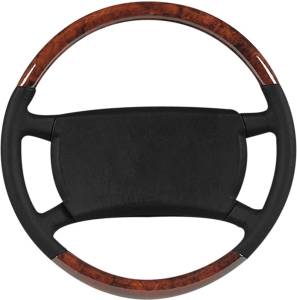 Mercedes® Steering Wheel, Burlwood & Black Leather, 1986-1991 (107/124/126)