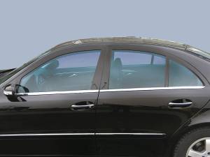 Mercedes® Window Sill Overlay, Stainless Steel, Sedan, 2003-2009 (211)