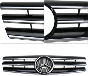 Mercedes® Grille, Black Three Bar, For SL