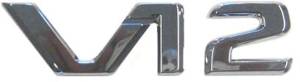 Mercedes® OEM V12 Emblem,Silver, 2001-2006 (215/220)
