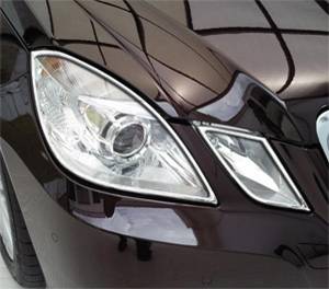 Mercedes® Headlight Trim Rings, Chrome, Sedan, 2010-2013 (212)