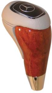 Mercedes® Shift Knob Kit, Eucalyptus & Oyster Leather, Star Emblem, 2000-2002 (220)